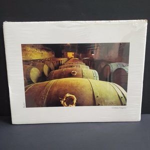 MATTED French Winery  PRINT Chateau de Tiregand   Barrels